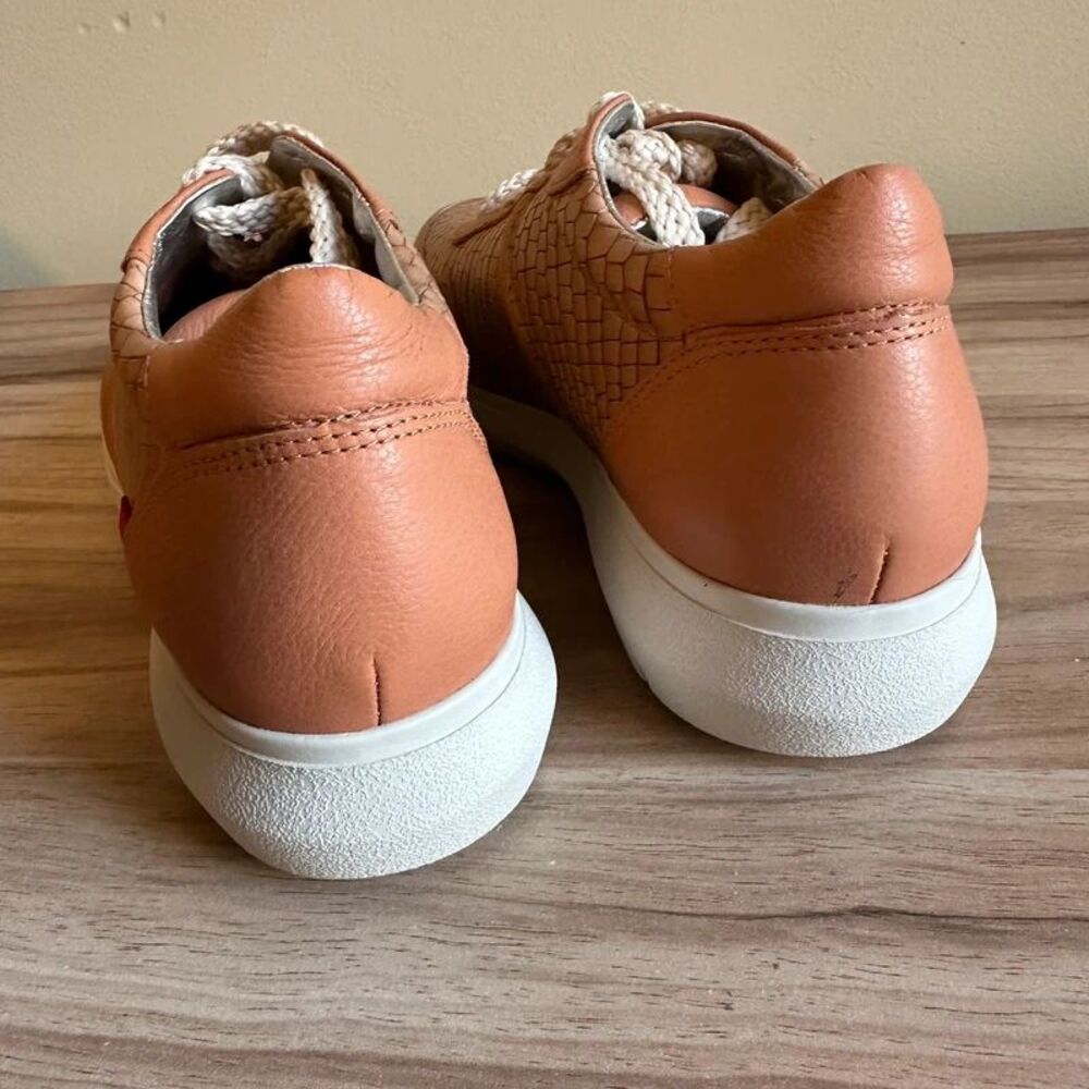 Marc Joseph Gramercy Women 9.5 Tan Croc Leather Sneakers Made Brazil New Box - Picture 7 of 16